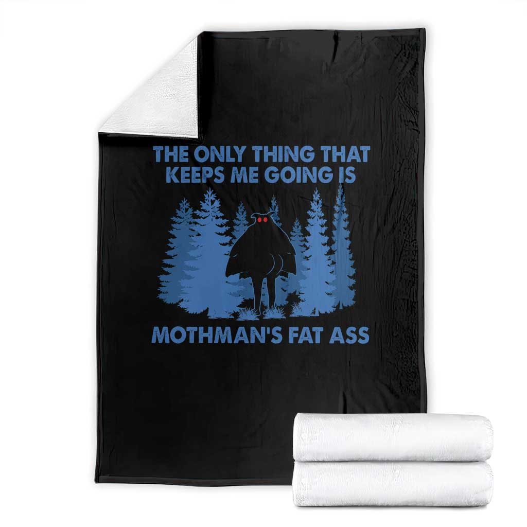 Funny Mothman Fat Ass Throw Blanket Vintage Cryptid Funny Moth Man Meme TS10 Black Print Your Wear