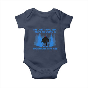 Funny Mothman Fat Ass Baby Onesie Vintage Cryptid Funny Moth Man Meme TS10 Navy Print Your Wear