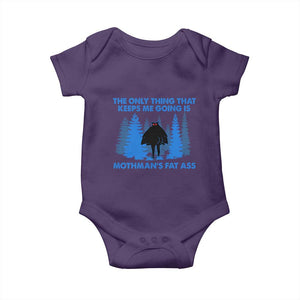 Funny Mothman Fat Ass Baby Onesie Vintage Cryptid Funny Moth Man Meme TS10 Purple Print Your Wear
