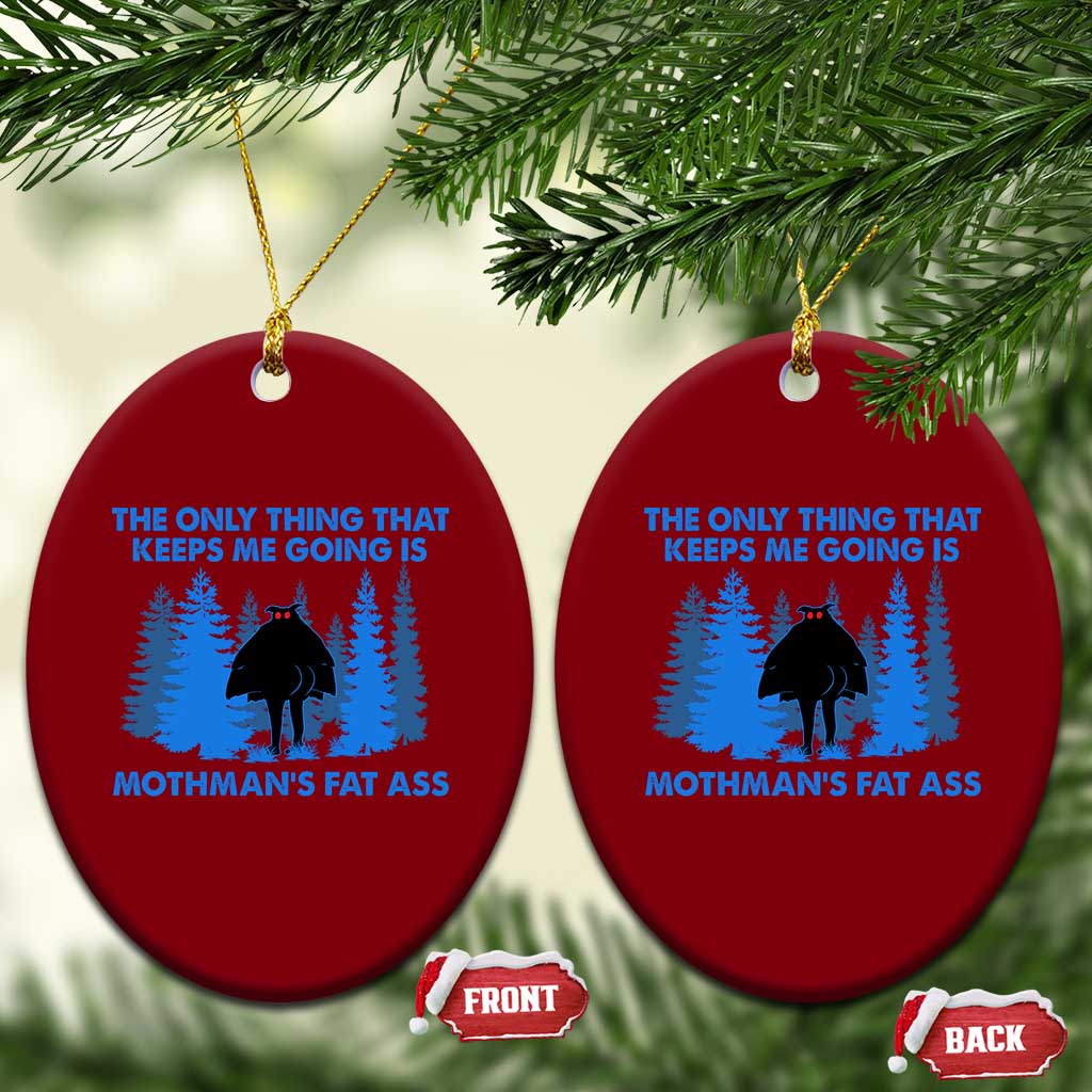 Funny Mothman Fat Ass Ceramic Ornament Vintage Cryptid Funny Moth Man Meme TS10 Print Your Wear