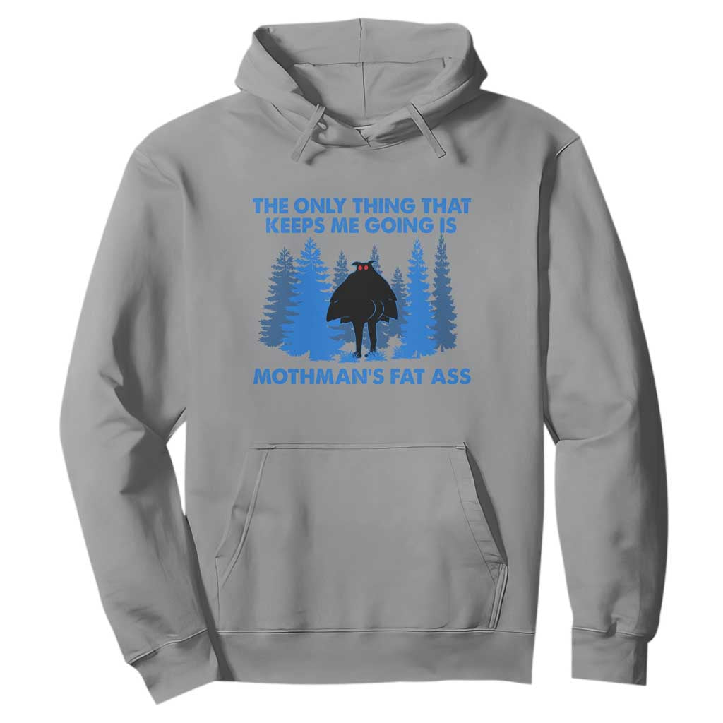 Funny Mothman Fat Ass Hoodie Vintage Cryptid Funny Moth Man Meme TS10 Sport Gray Print Your Wear