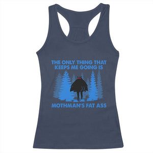 Funny Mothman Fat Ass Racerback Tank Top Vintage Cryptid Funny Moth Man Meme TS10 Navy Print Your Wear