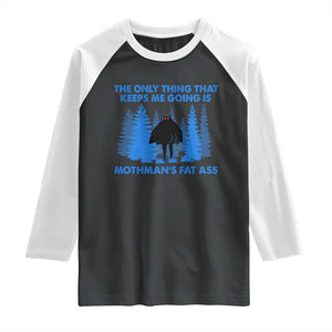 Funny Mothman Fat Ass Raglan Shirt Vintage Cryptid Funny Moth Man Meme TS10 Black White Print Your Wear