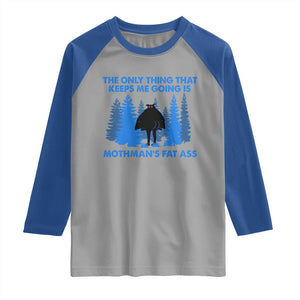 Funny Mothman Fat Ass Raglan Shirt Vintage Cryptid Funny Moth Man Meme TS10 Sport Gray Royal Print Your Wear