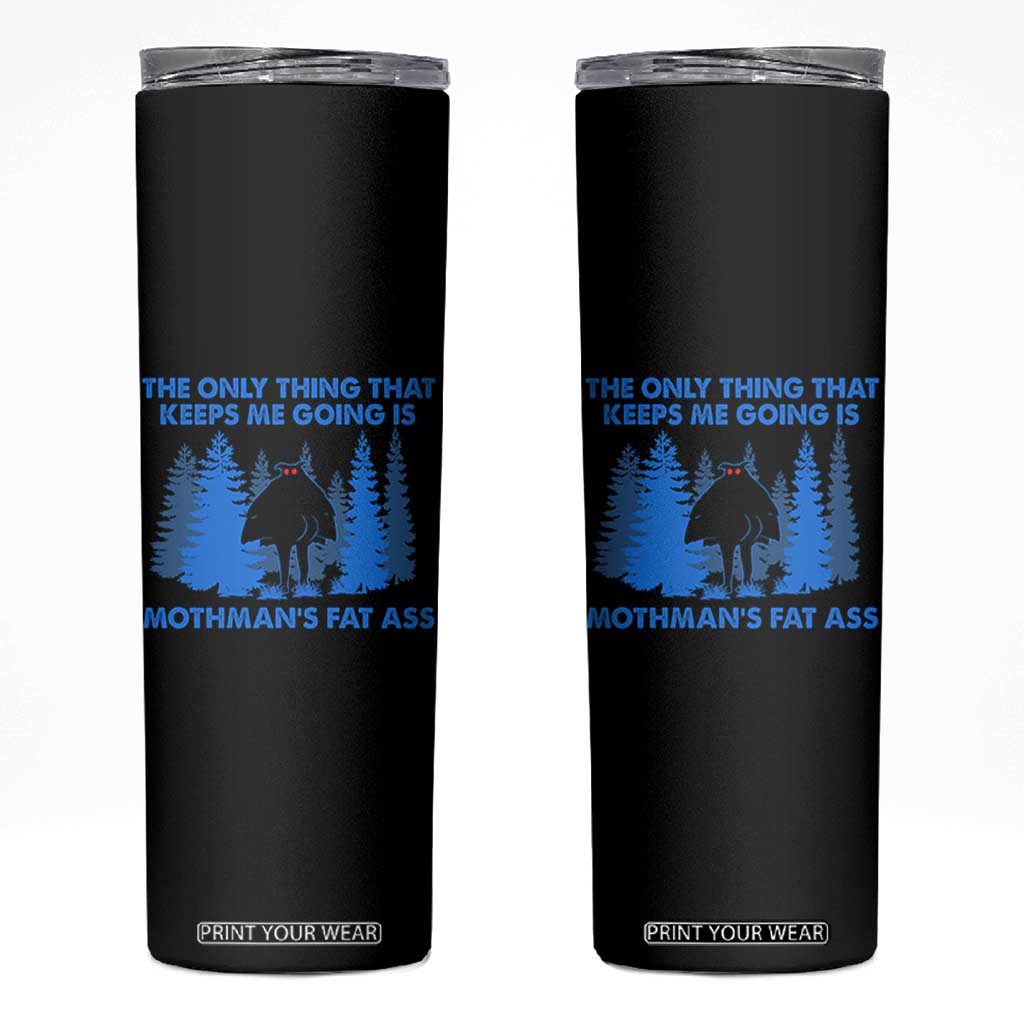 Funny Mothman Fat Ass Skinny Tumbler Vintage Cryptid Funny Moth Man Meme TS10 Black Print Your Wear