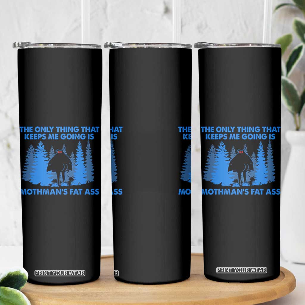 Funny Mothman Fat Ass Skinny Tumbler Vintage Cryptid Funny Moth Man Meme TS10 Print Your Wear