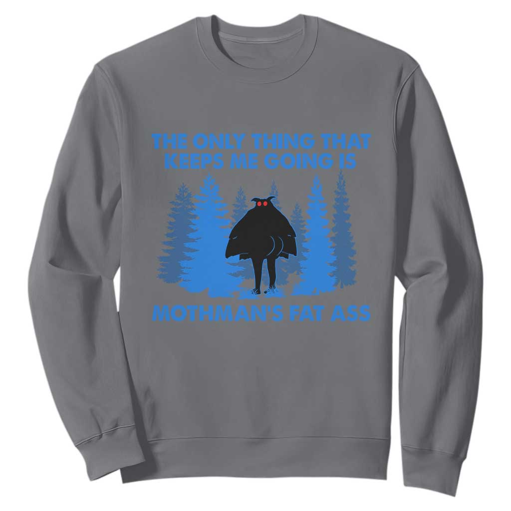 Funny Mothman Fat Ass Sweatshirt Vintage Cryptid Funny Moth Man Meme TS10 Charcoal Print Your Wear