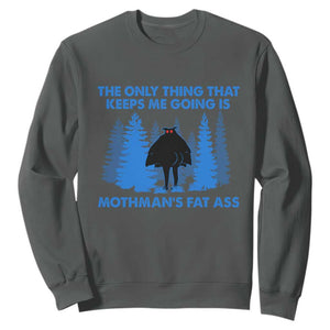 Funny Mothman Fat Ass Sweatshirt Vintage Cryptid Funny Moth Man Meme TS10 Dark Heather Print Your Wear