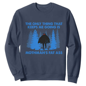 Funny Mothman Fat Ass Sweatshirt Vintage Cryptid Funny Moth Man Meme TS10 Navy Print Your Wear