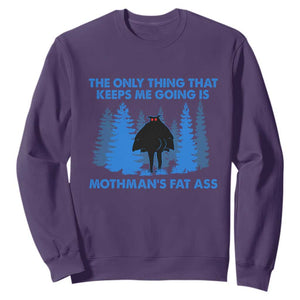 Funny Mothman Fat Ass Sweatshirt Vintage Cryptid Funny Moth Man Meme TS10 Purple Print Your Wear