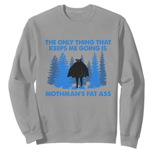 Funny Mothman Fat Ass Sweatshirt Vintage Cryptid Funny Moth Man Meme TS10 Sport Gray Print Your Wear