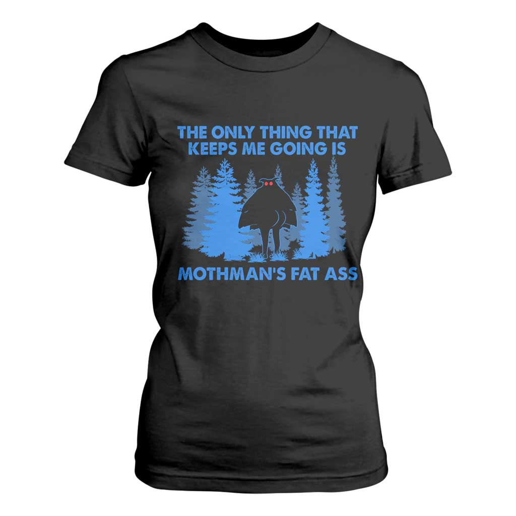 Funny Mothman Fat Ass T Shirt For Women Vintage Cryptid Funny Moth Man Meme TS10 Black Print Your Wear