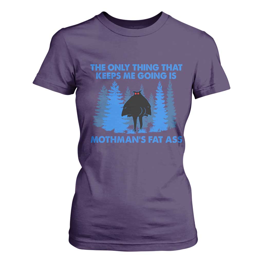 Funny Mothman Fat Ass T Shirt For Women Vintage Cryptid Funny Moth Man Meme TS10 Purple Print Your Wear