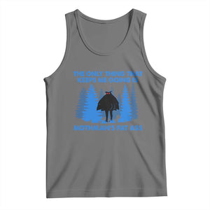 Funny Mothman Fat Ass Tank Top Vintage Cryptid Funny Moth Man Meme TS10 Black Heather Print Your Wear