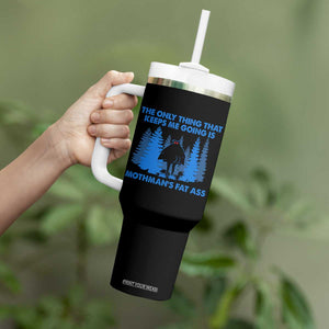 Funny Mothman Fat Ass Tumbler With Handle Vintage Cryptid Funny Moth Man Meme TS10 Print Your Wear