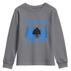 Funny Mothman Fat Ass Youth Sweatshirt Vintage Cryptid Funny Moth Man Meme TS10 Charcoal Print Your Wear