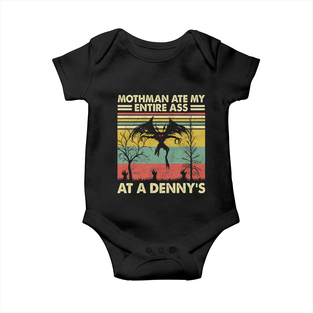 Funny Mothman Eat My Entire Ass Baby Onesie Vintage Cryptid Funny Mothman Meme - Print Your Wear