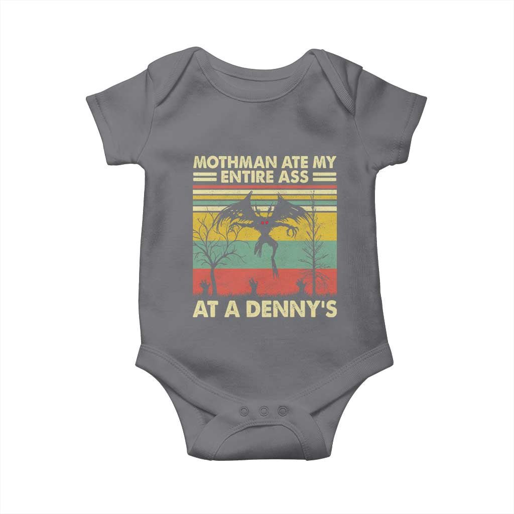 Funny Mothman Eat My Entire Ass Baby Onesie Vintage Cryptid Funny Mothman Meme TS10 Charcoal Print Your Wear