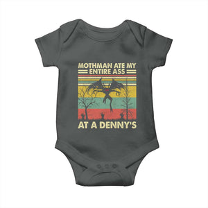 Funny Mothman Eat My Entire Ass Baby Onesie Vintage Cryptid Funny Mothman Meme TS10 Dark Heather Print Your Wear