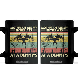 Funny Mothman Eat My Entire Ass Coffee Mug Vintage Cryptid Funny Mothman Meme - Print Your Wear