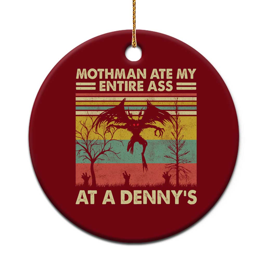 Funny Mothman Eat My Entire Ass Ceramic Ornament Vintage Cryptid Funny Mothman Meme - Print Your Wear