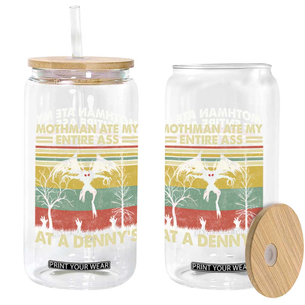 Funny Mothman Eat My Entire Ass Glass Can Vintage Cryptid Funny Mothman Meme - Print Your Wear
