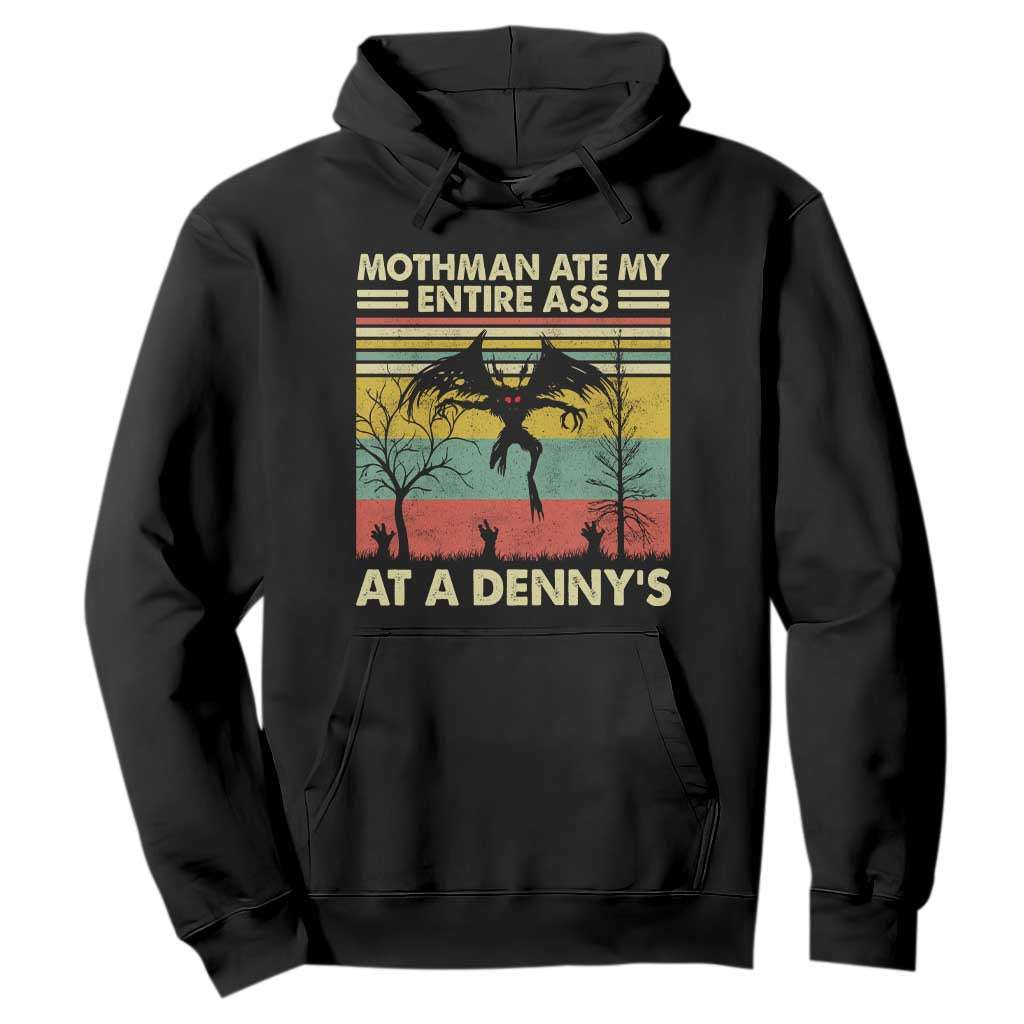 Funny Mothman Eat My Entire Ass Hoodie Vintage Cryptid Funny Mothman Meme TS10 Black Print Your Wear