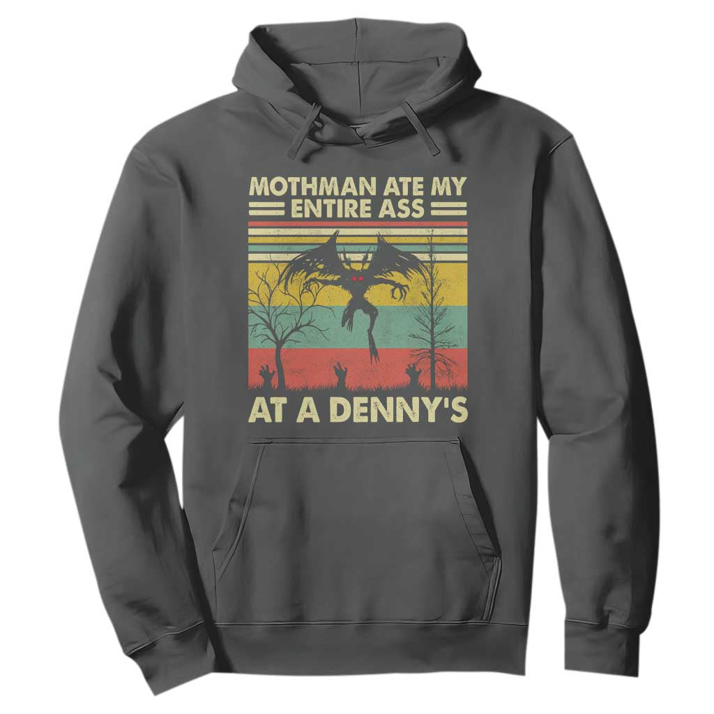 Funny Mothman Eat My Entire Ass Hoodie Vintage Cryptid Funny Mothman Meme TS10 Dark Heather Print Your Wear