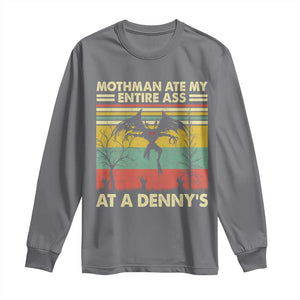 Funny Mothman Eat My Entire Ass Long Sleeve Shirt Vintage Cryptid Funny Mothman Meme TS10 Charcoal Print Your Wear