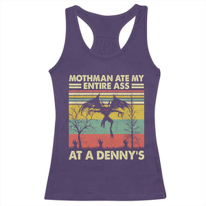 Funny Mothman Eat My Entire Ass Racerback Tank Top Vintage Cryptid Funny Mothman Meme - Print Your Wear