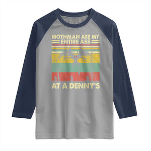 Funny Mothman Eat My Entire Ass Raglan Shirt Vintage Cryptid Funny Mothman Meme - Print Your Wear