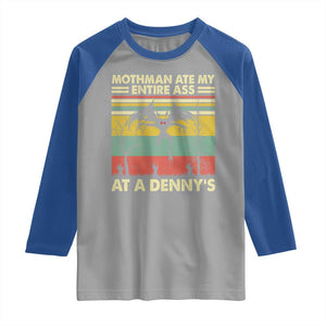 Funny Mothman Eat My Entire Ass Raglan Shirt Vintage Cryptid Funny Mothman Meme - Print Your Wear