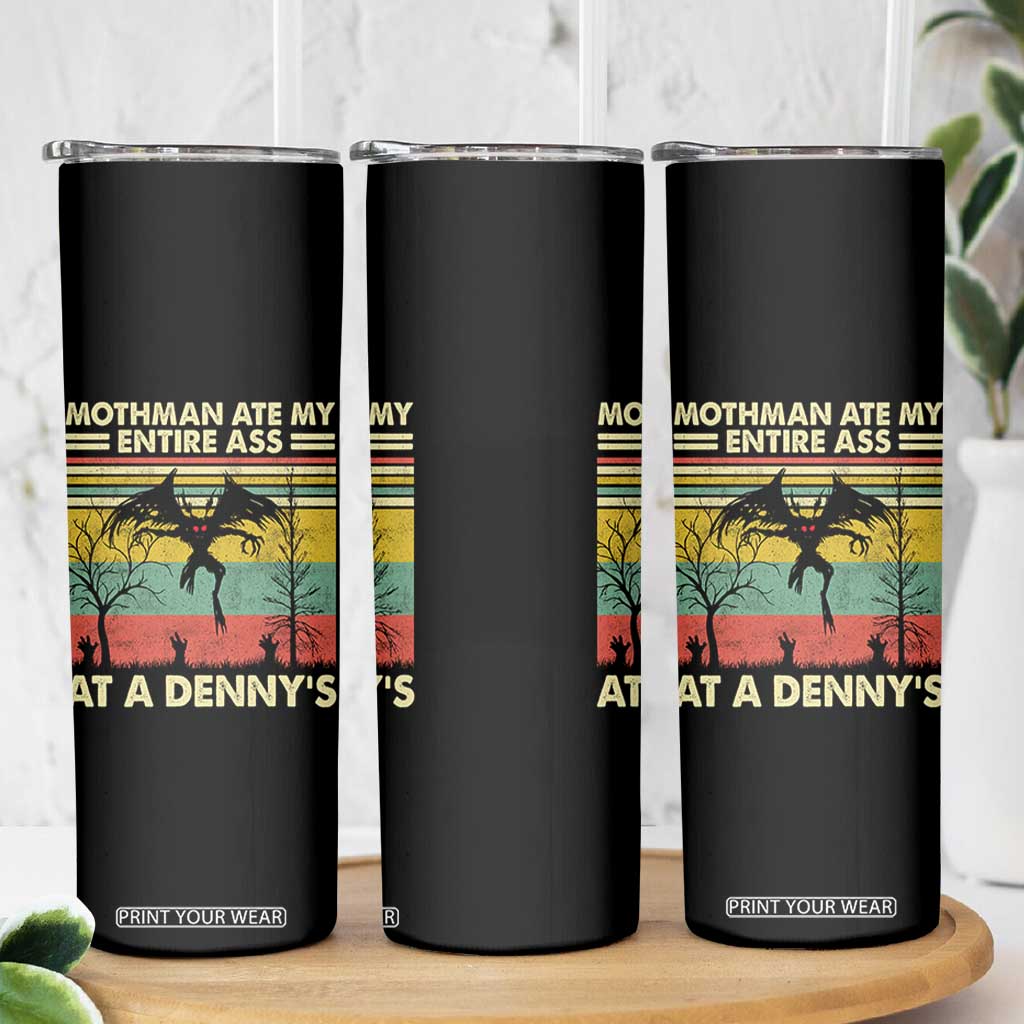 Funny Mothman Eat My Entire Ass Skinny Tumbler Vintage Cryptid Funny Mothman Meme - Print Your Wear