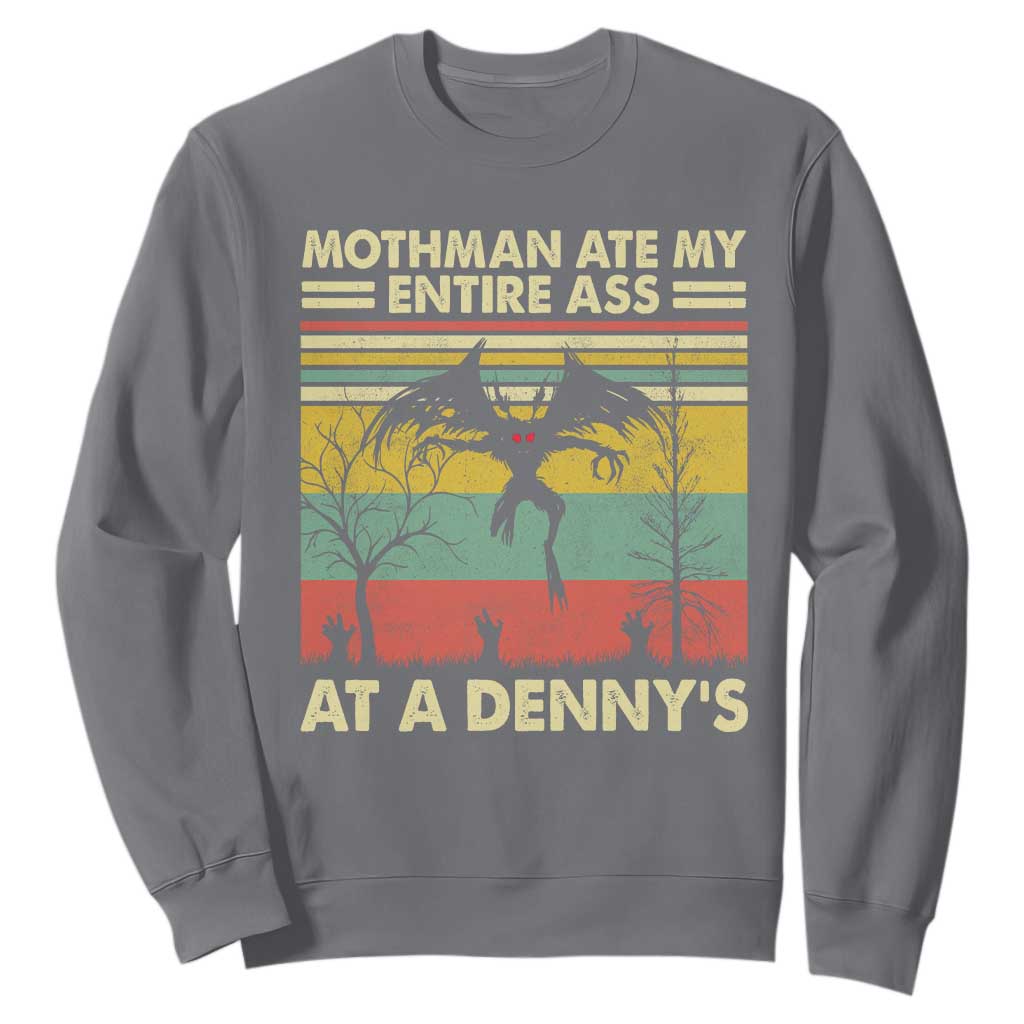 Funny Mothman Eat My Entire Ass Sweatshirt Vintage Cryptid Funny Mothman Meme TS10 Charcoal Print Your Wear
