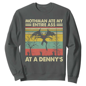 Funny Mothman Eat My Entire Ass Sweatshirt Vintage Cryptid Funny Mothman Meme TS10 Dark Heather Print Your Wear