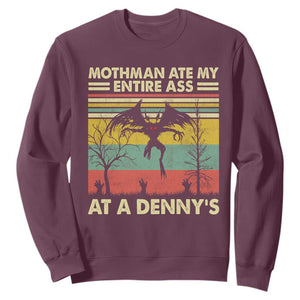 Funny Mothman Eat My Entire Ass Sweatshirt Vintage Cryptid Funny Mothman Meme TS10 Maroon Print Your Wear