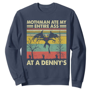 Funny Mothman Eat My Entire Ass Sweatshirt Vintage Cryptid Funny Mothman Meme TS10 Navy Print Your Wear