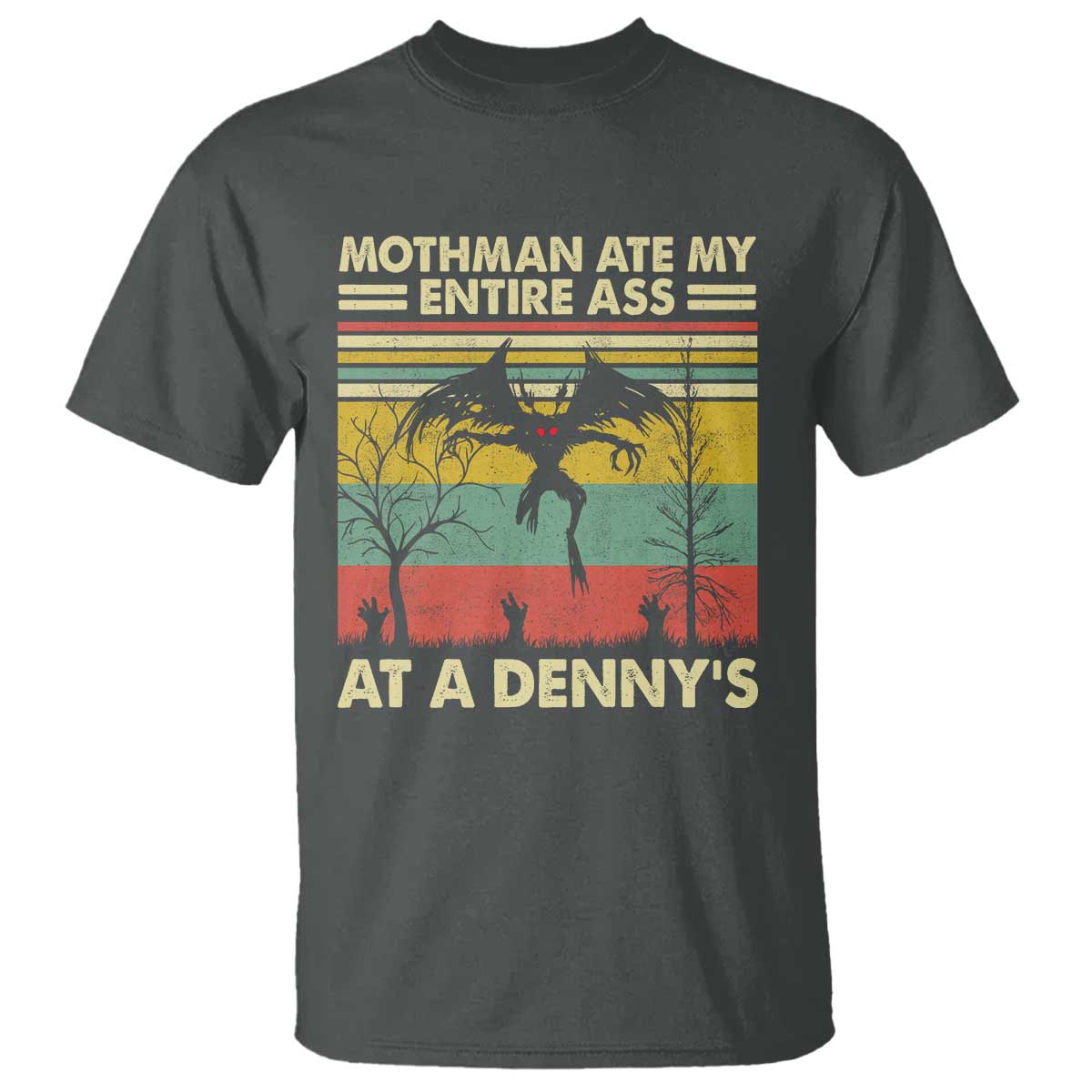 Funny Mothman Eat My Entire Ass T Shirt Vintage Cryptid Funny Mothman Meme TS10 Dark Heather Print Your Wear