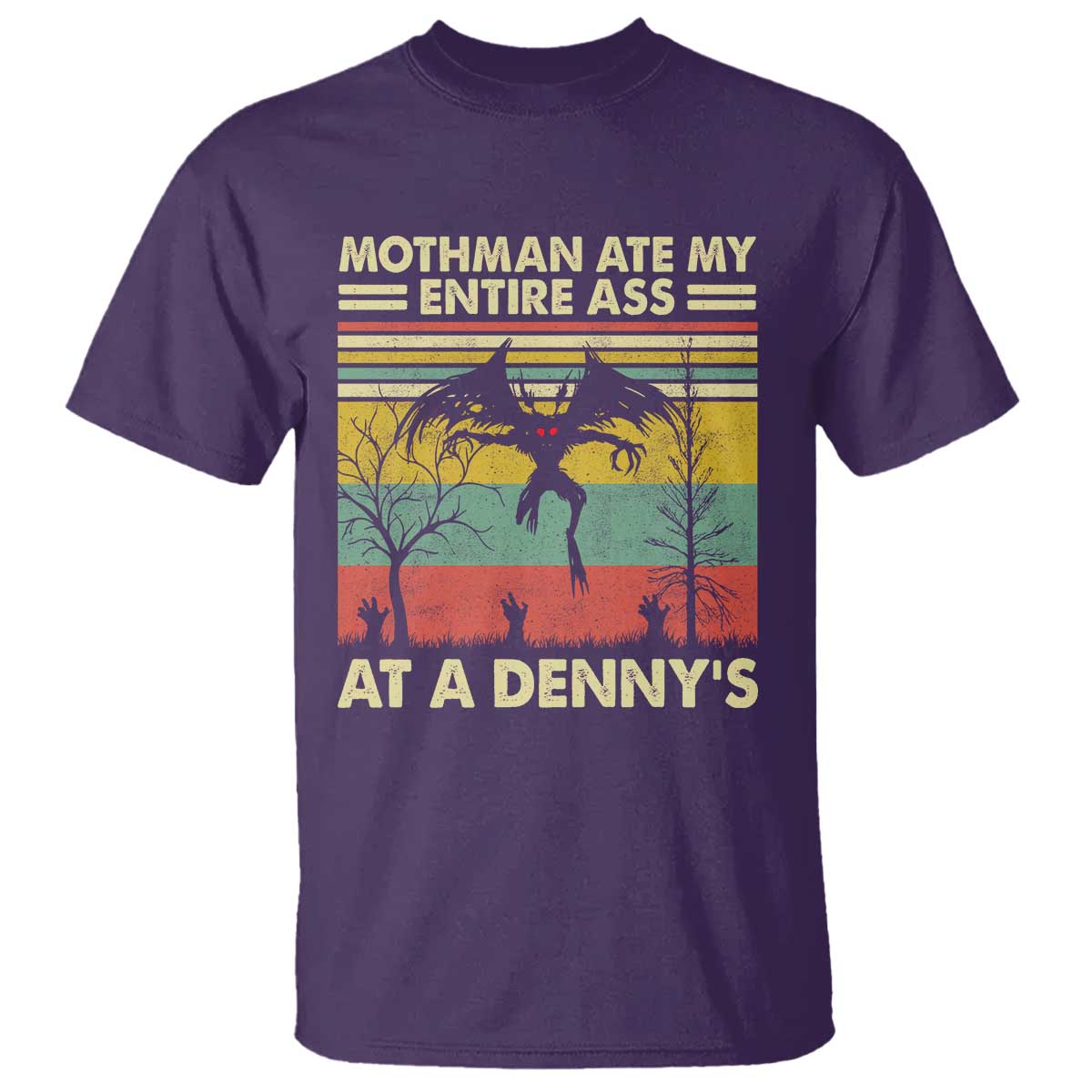 Funny Mothman Eat My Entire Ass T Shirt Vintage Cryptid Funny Mothman Meme TS10 Purple Print Your Wear