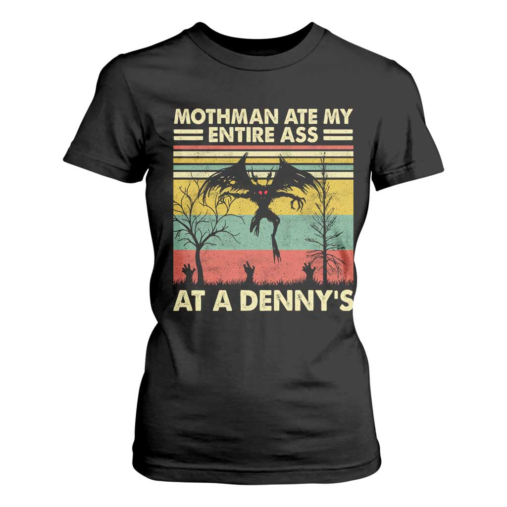 Funny Mothman Eat My Entire Ass T Shirt For Women Vintage Cryptid Funny Mothman Meme - Print Your Wear