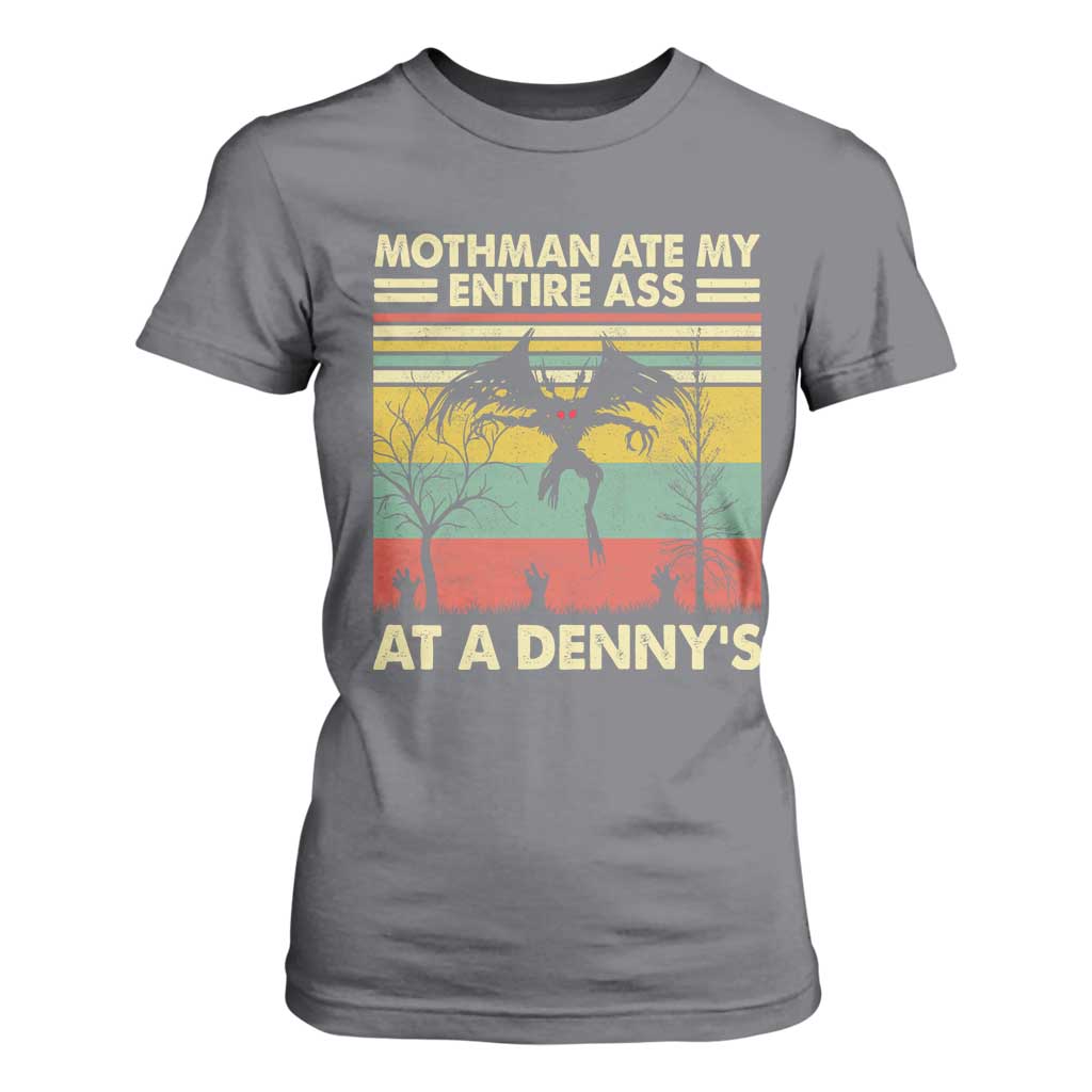 Funny Mothman Eat My Entire Ass T Shirt For Women Vintage Cryptid Funny Mothman Meme TS10 Charcoal Print Your Wear