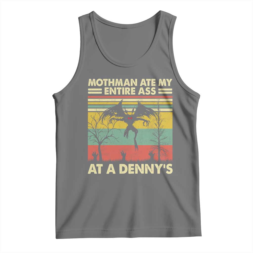 Funny Mothman Eat My Entire Ass Tank Top Vintage Cryptid Funny Mothman Meme TS10 Black Heather Print Your Wear