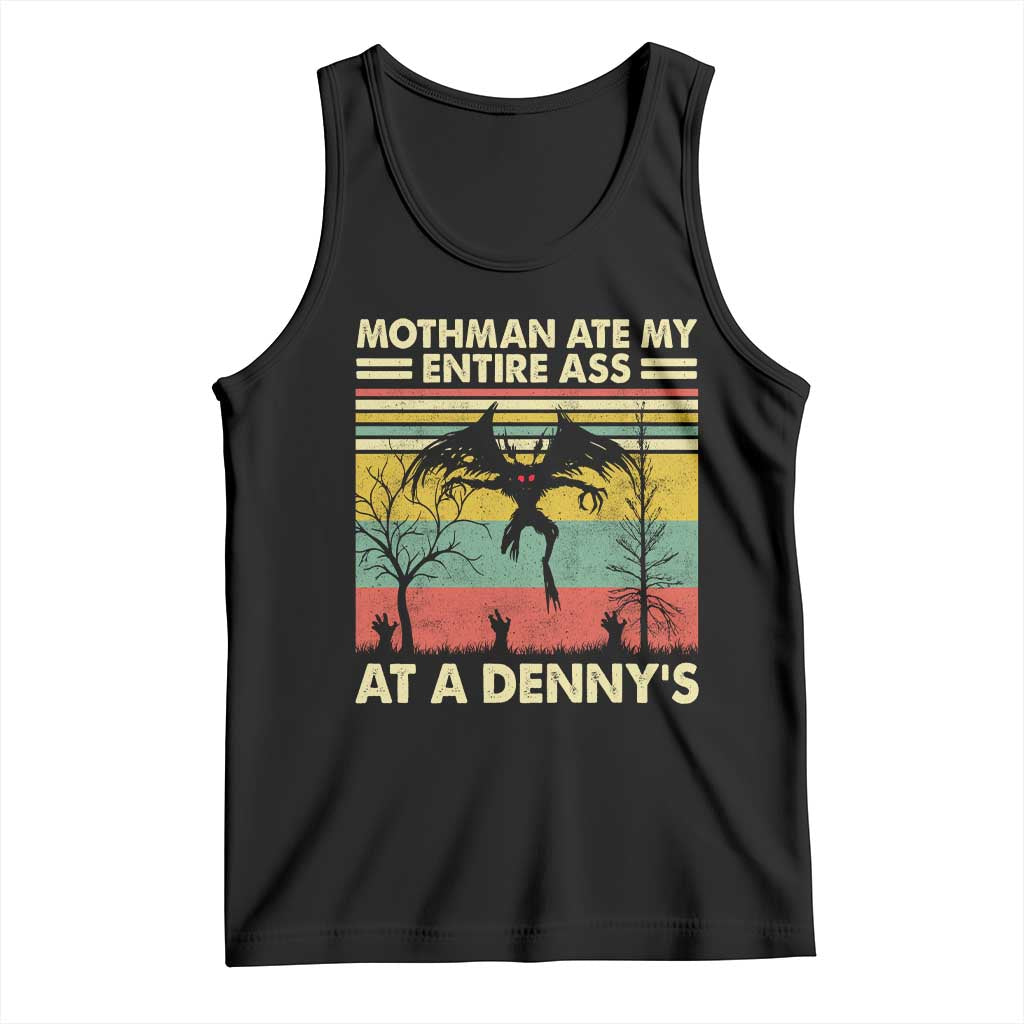 Funny Mothman Eat My Entire Ass Tank Top Vintage Cryptid Funny Mothman Meme TS10 Black Print Your Wear