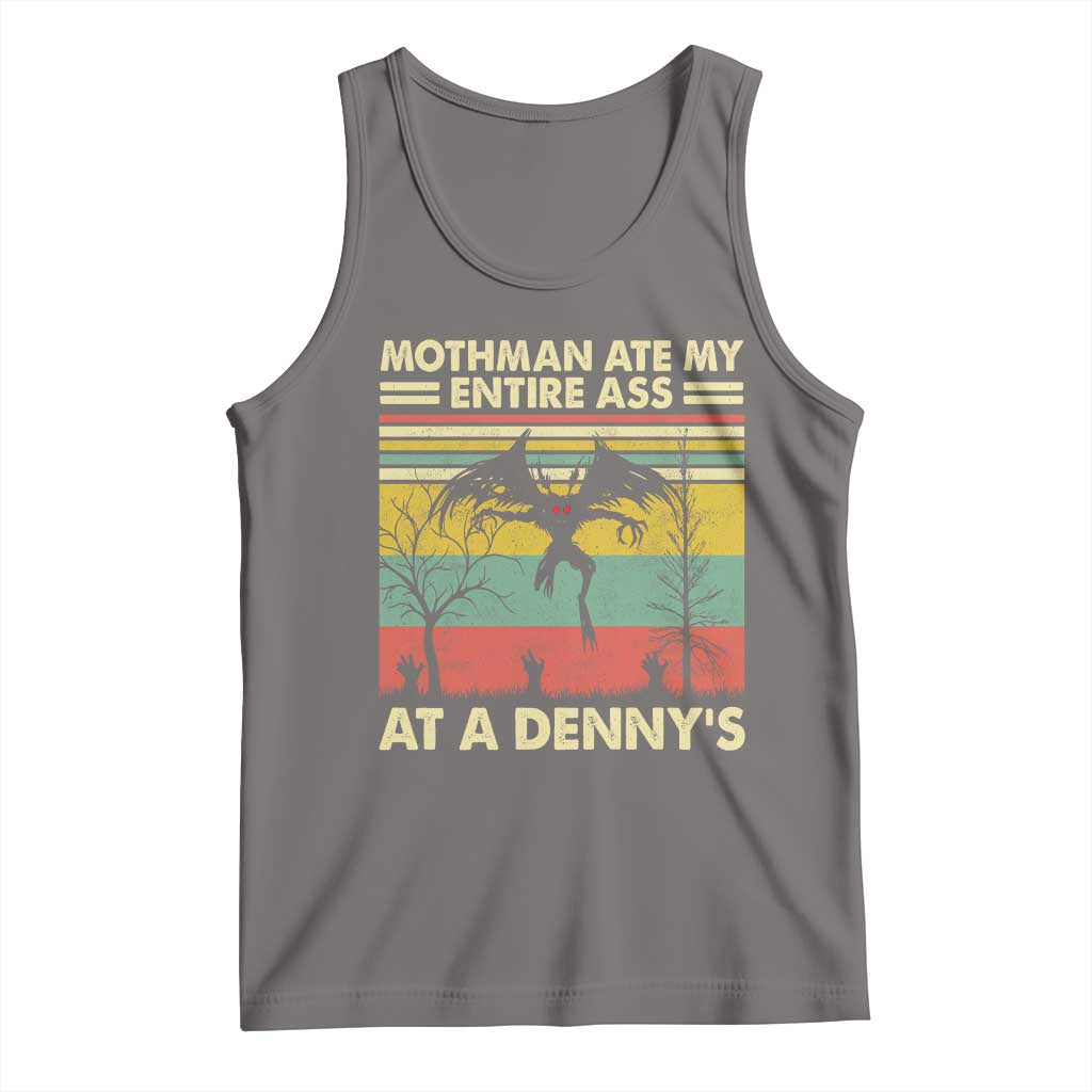 Funny Mothman Eat My Entire Ass Tank Top Vintage Cryptid Funny Mothman Meme TS10 Deep Heather Print Your Wear