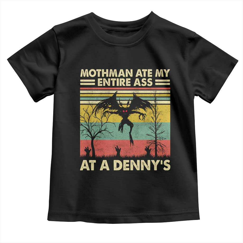 Funny Mothman Eat My Entire Ass Toddler T Shirt Vintage Cryptid Funny Mothman Meme TS10 Black Print Your Wear