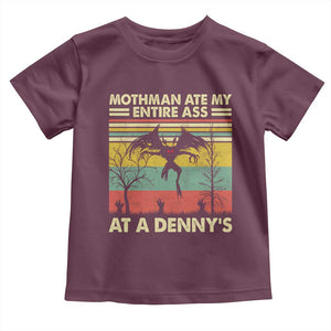 Funny Mothman Eat My Entire Ass Toddler T Shirt Vintage Cryptid Funny Mothman Meme TS10 Maroon Print Your Wear