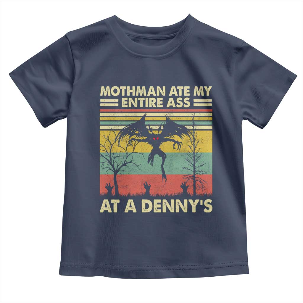 Funny Mothman Eat My Entire Ass Toddler T Shirt Vintage Cryptid Funny Mothman Meme TS10 Navy Print Your Wear