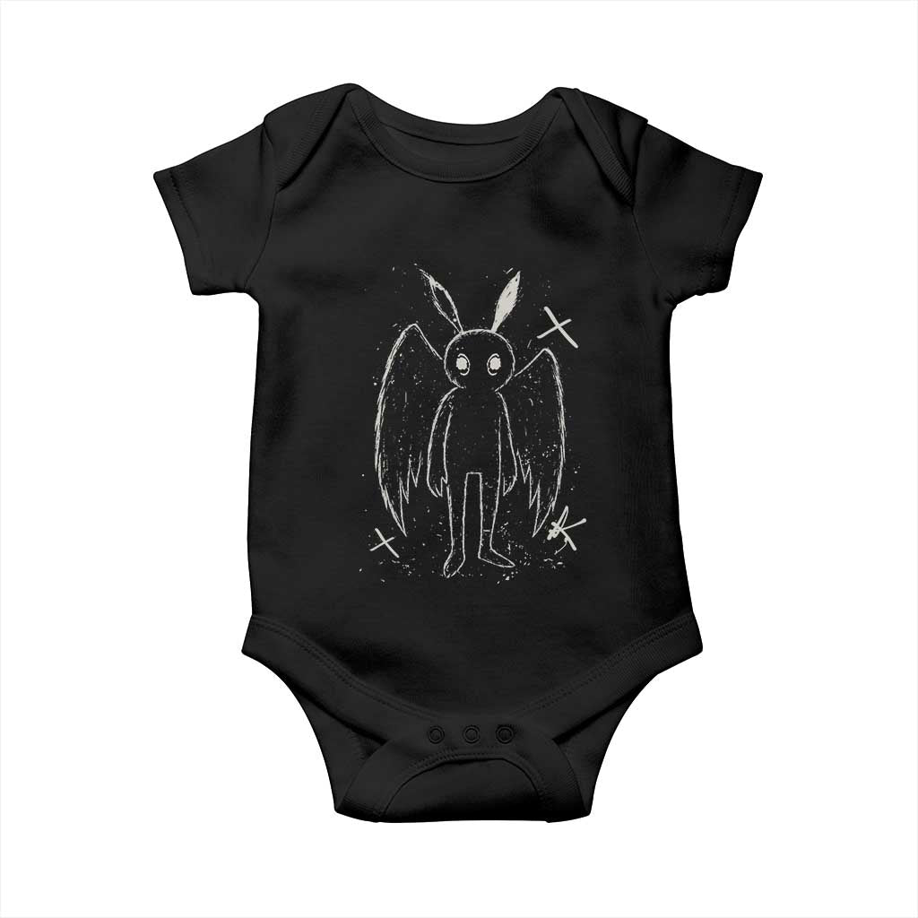 Creepy Cute Mothman Baby Onesie Alt Goth Grunge Horror Aesthetic Cryptid TS10 Black Print Your Wear