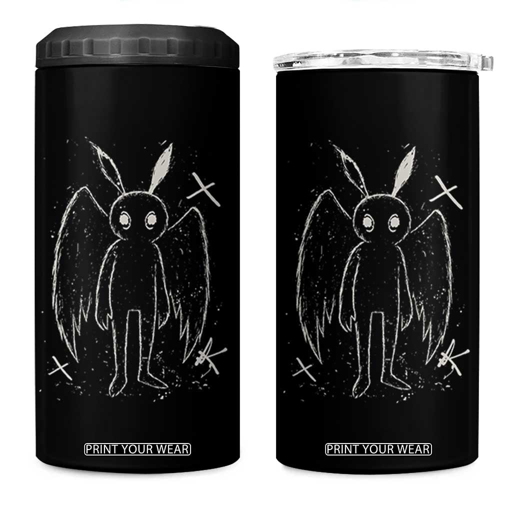 Creepy Cute Mothman 4 in 1 Can Cooler Tumbler Alt Goth Grunge Horror Aesthetic Cryptid TS10 One Size: 16 oz Black Print Your Wear