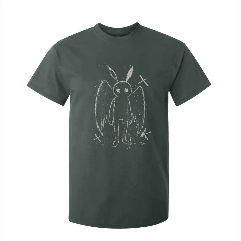 Creepy Cute Mothman T Shirt For Kid Alt Goth Grunge Horror Aesthetic Cryptid TS10 Dark Forest Green Print Your Wear